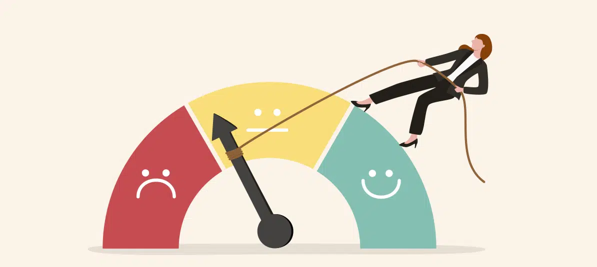 Illustration of a person chained to debt